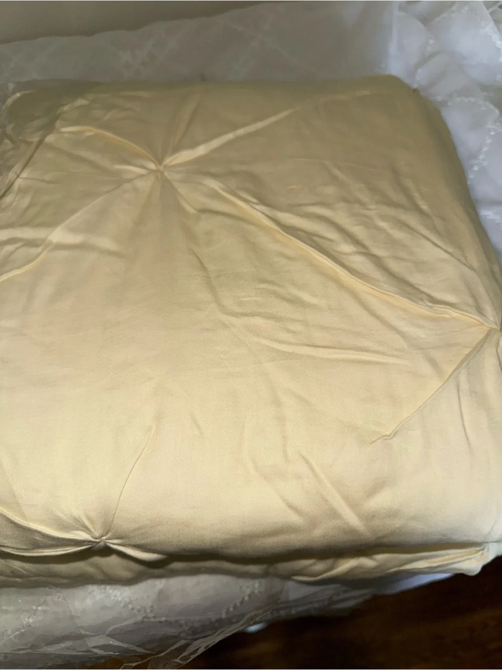 Luxury Pleated Pintuck Duvet Cover Set - Tan